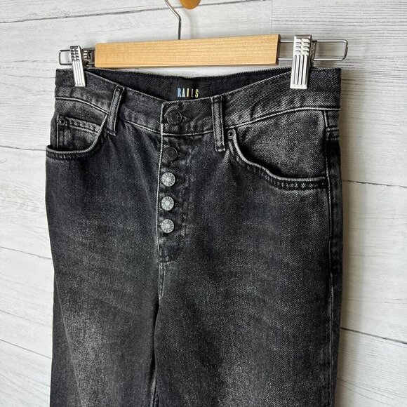 Rails Jeans Womens Size 26 Black The Getty High Rise Wide Leg Button Fly - Picture 8 of 16
